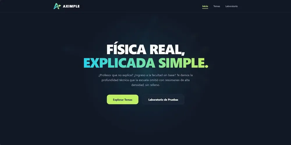 Captura del sitio web Aximple