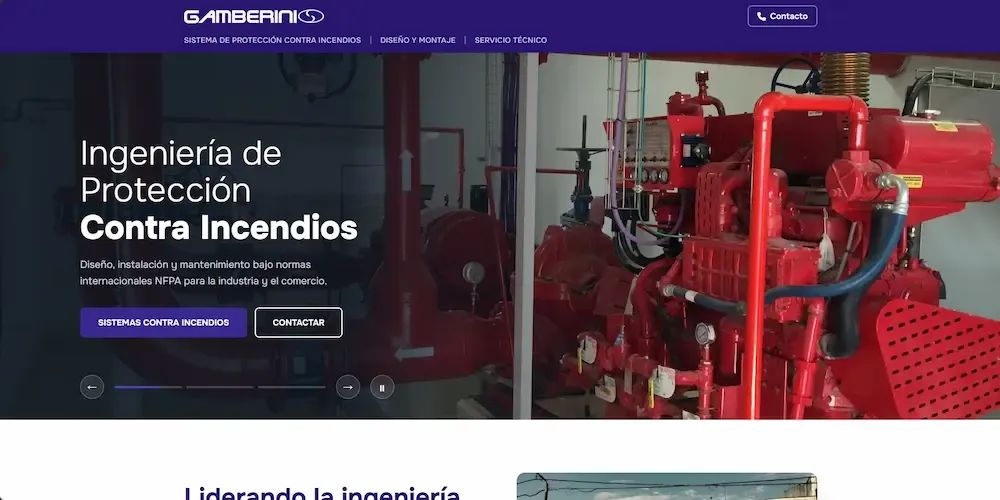 Captura del sitio web Gamberini