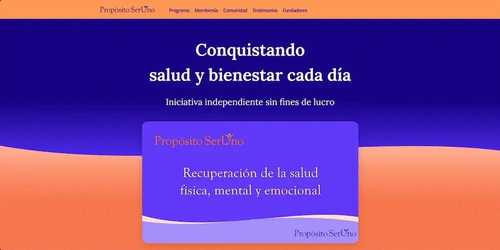 Captura del sitio web Propósito Ser Uno